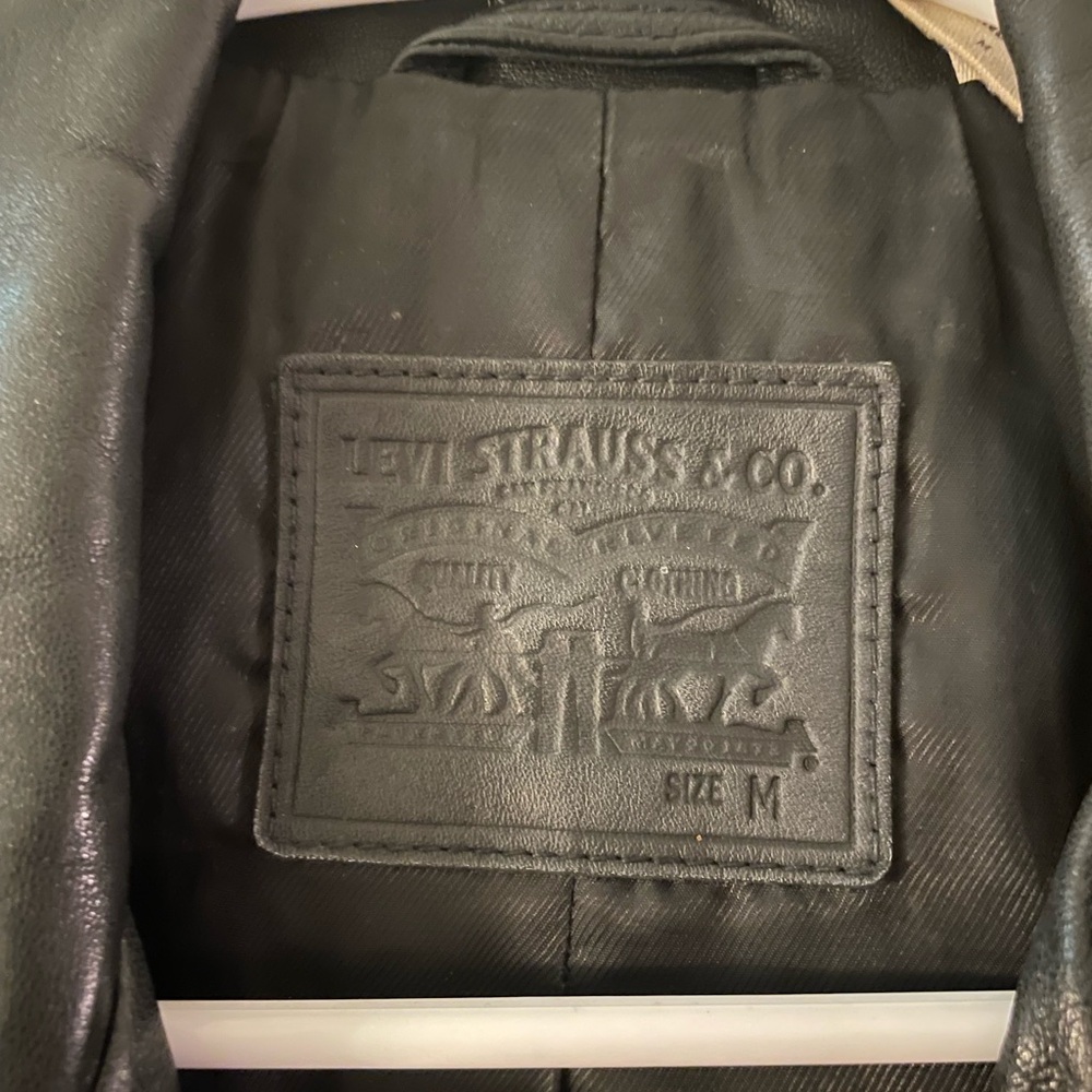 Levi's Black Leather Moto Jacket - Picture 4 of 5